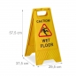 Preview: Warnschild | Achtung Rutschgefahr Aufsteller, Caution Wet Floor, 2-seitig beschriftet, klappbar, gelb, 1 Stück